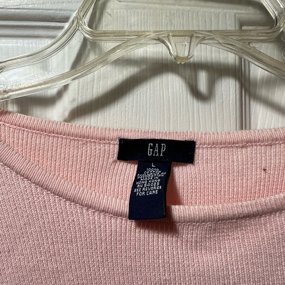 GAP Light Pink Ribbed Knit Top - Picture 3 of 4